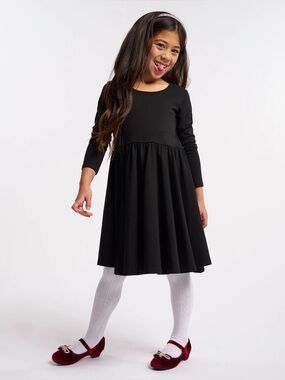 Stelle Girls Long Sleeve A-Line Twirly Dress in Black, Sz. 10